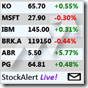 StockAlert Live! for Windows Phone 7 (click to open with Zune)
